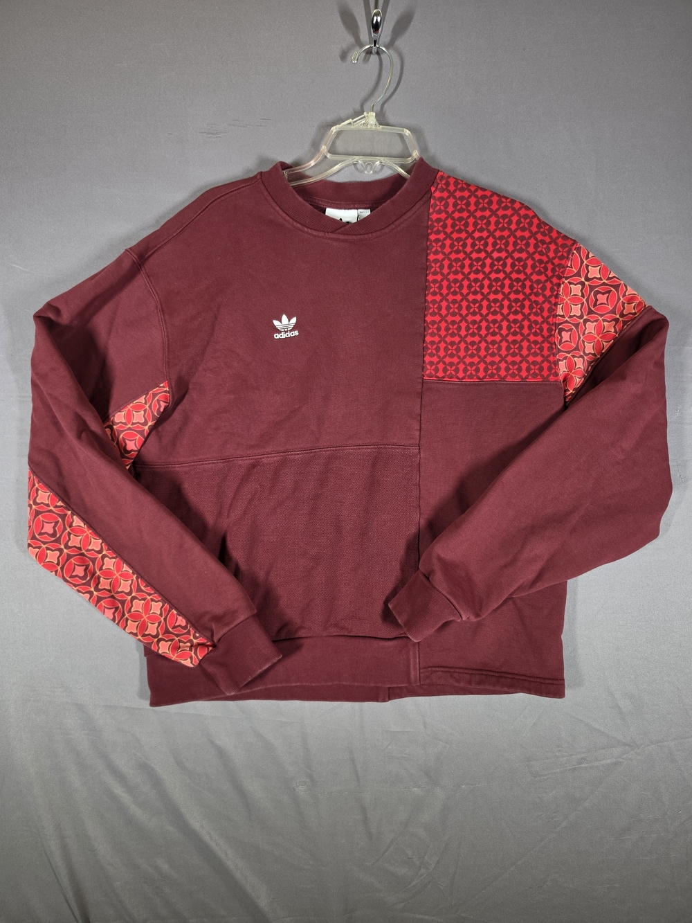 Adidas Originals Chinese New Year CNY Patchwork Crewneck Sweatshirt Burgundy M